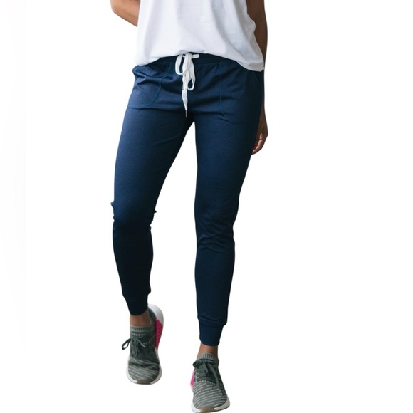 ZYIA Women’s Navy Blue Athletic Lounge Cozy Joggers Size Medium - Picture 1 of 9